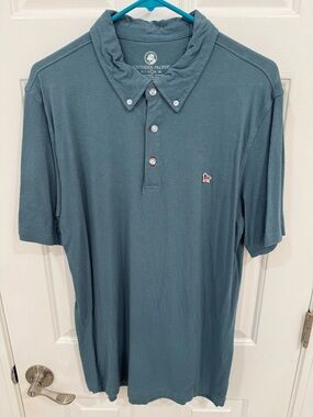 Southern Proper Men's Slate Blue Button-Down Collar Polo